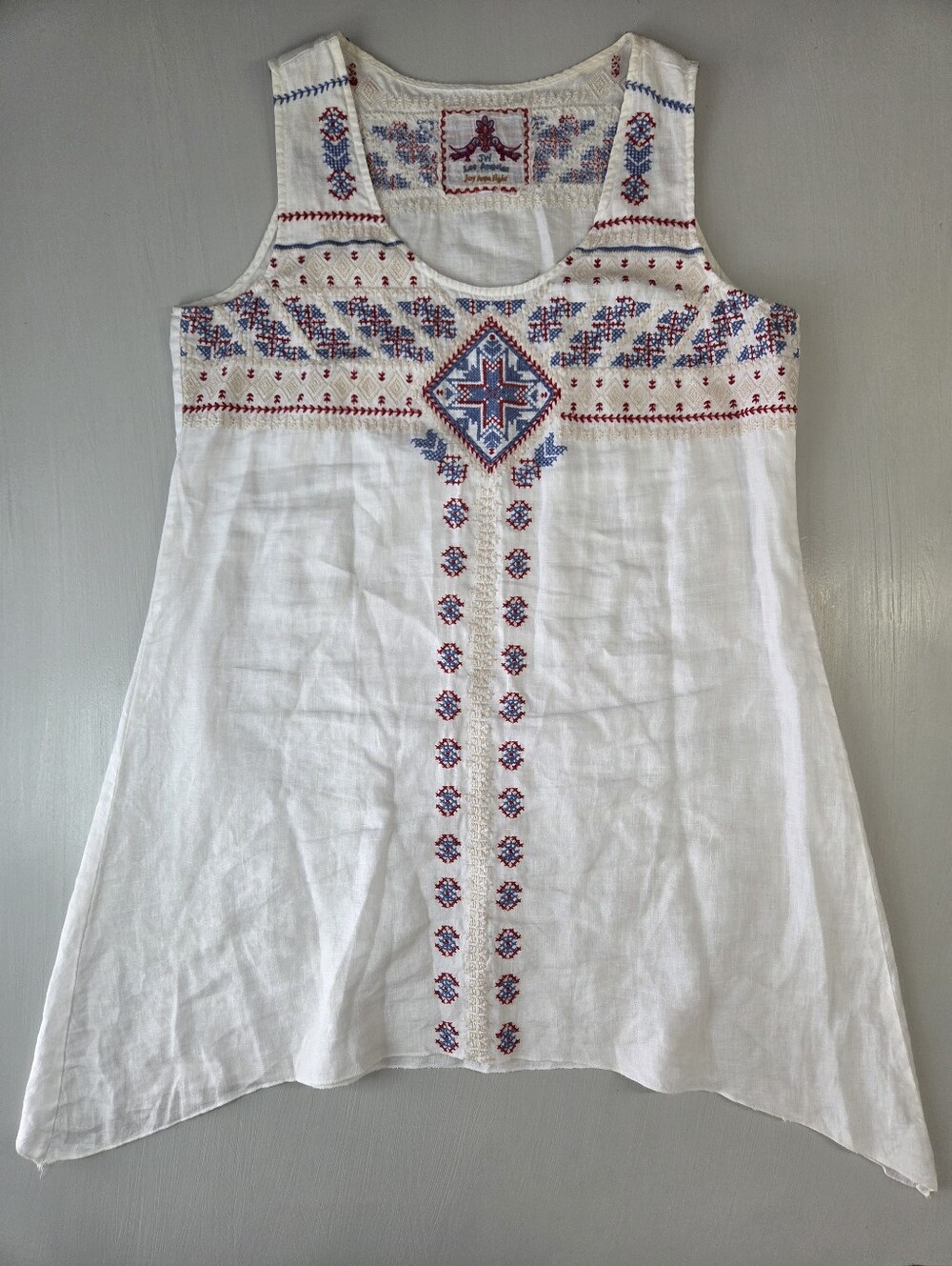 Johnny Was Linen Embroidered Dress